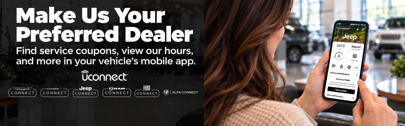 uconnect® make us your preferred dealer | Peterson Chrysler Jeep Dodge in Lumberton NC